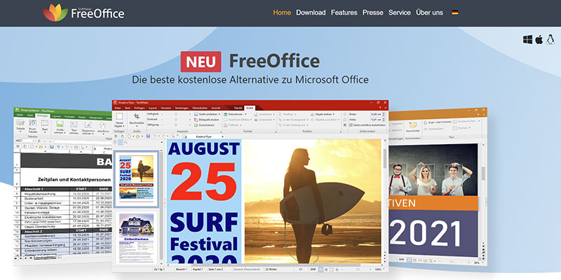 Microsoft-Office-Alternative: Screenshot FreeOffice